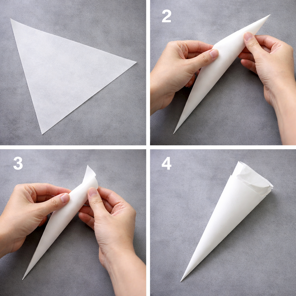 Création d'un cône en papier parchemin