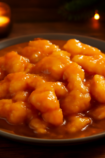 Poisson frit accompagné d'une sauce aigre-douce maison, avec des touches sucrées et acidulées, parfait pour un repas savoureux et équilibré.